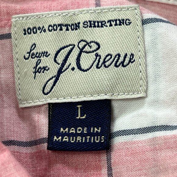 New J.Crew Shirt Mens Large Salmon Plaid Cotton Shirting Special Weaving Yarns - Picture 4 of 10